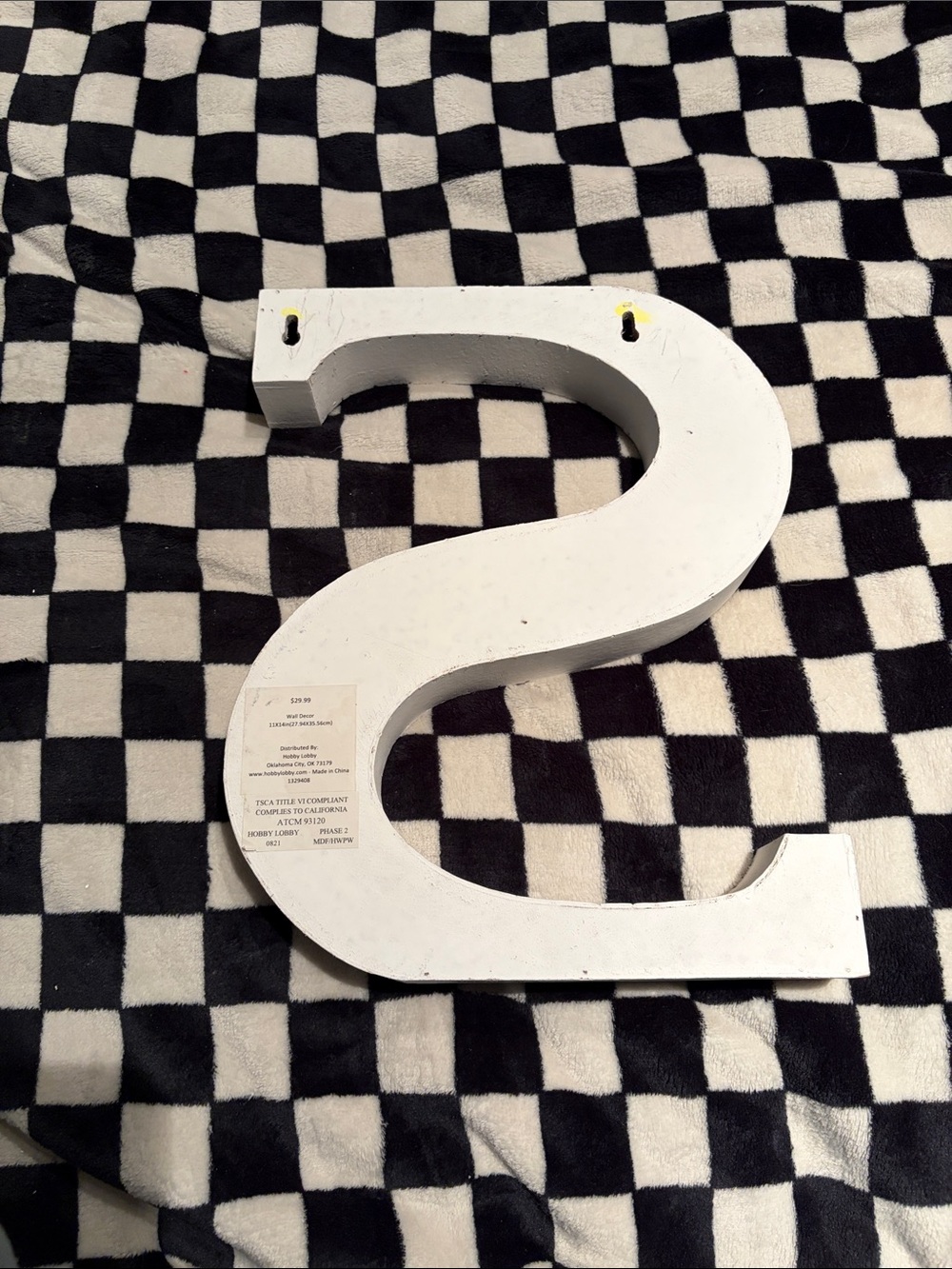 Hobby Lobby White Distressed Decorative Letter - Picture 3 of 3